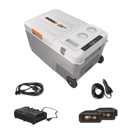 Worx 20V 5Ah Power Share Electric and Battery Powered Cooler, Battery and Charger Included WX876L
